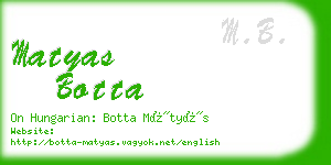 matyas botta business card